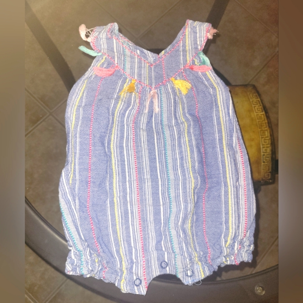 Jean Colorful Striped Romper
